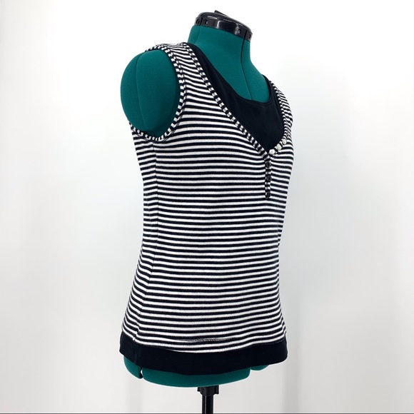 Orly Sport Black and White Layered Look Tank Top S - Picture 10 of 16